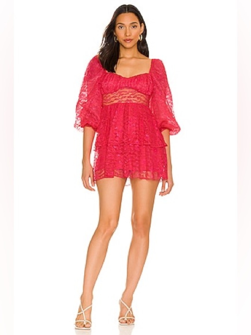 Majorelle pink lace mini dress
